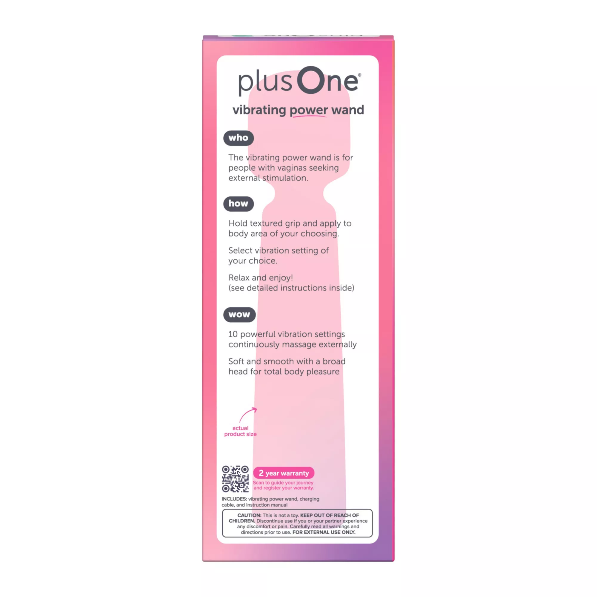 plusOne Vibrating Power Wand at Spencer's
