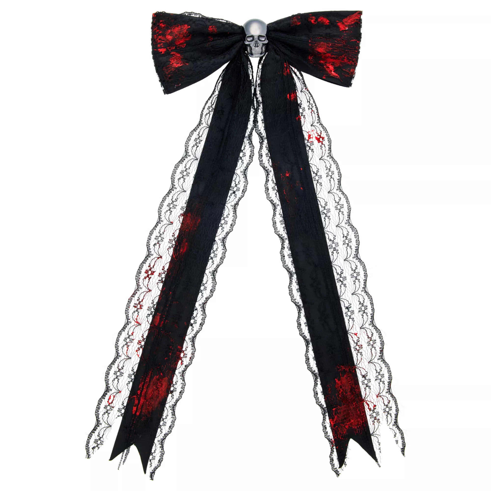 Bloody Skull Lace Bow Hair Clip