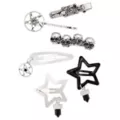 Multi-Pack Star, Pentagram and Skull Hair Clip Set - 6 Pack at Spencer's