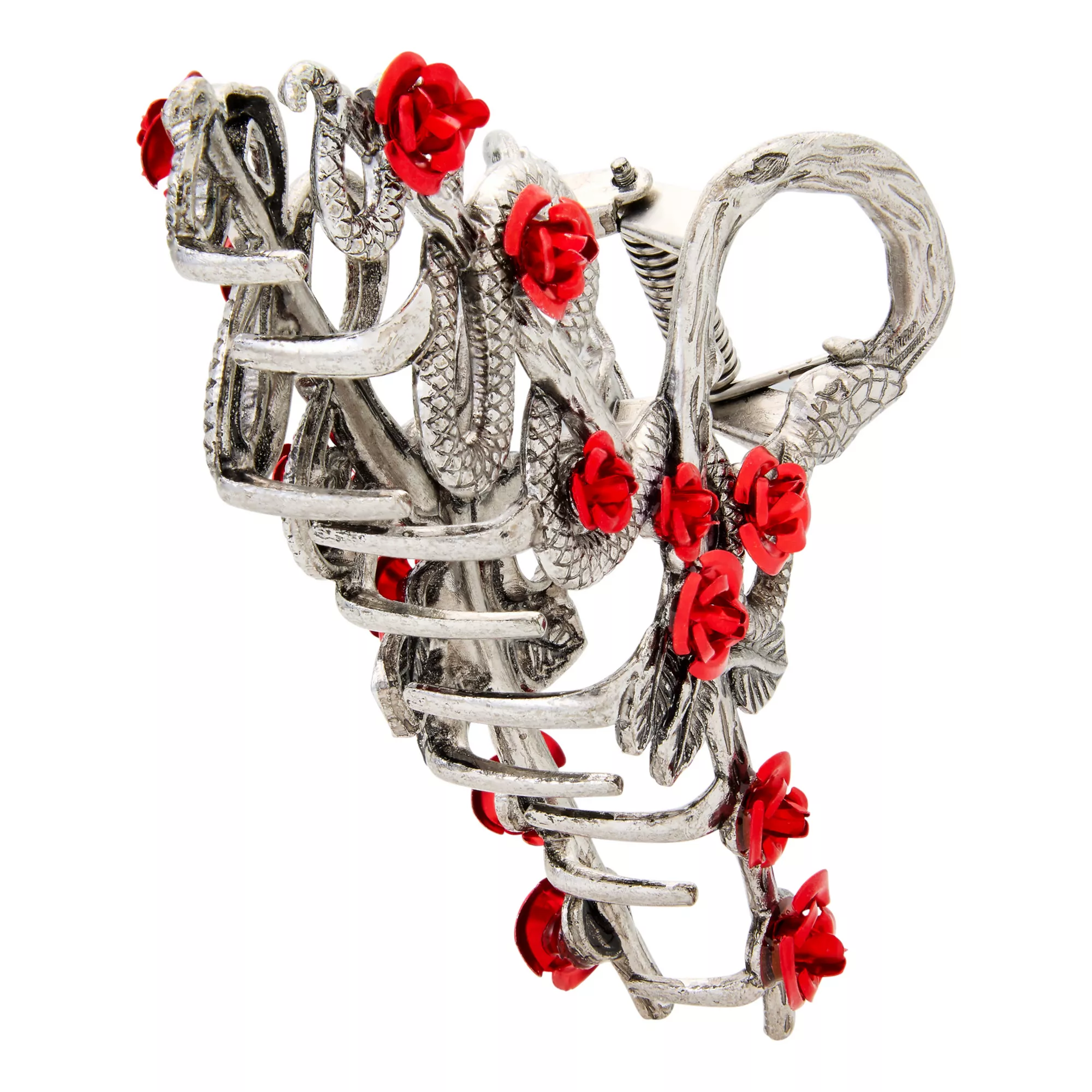 Snake and Roses Hair Clip