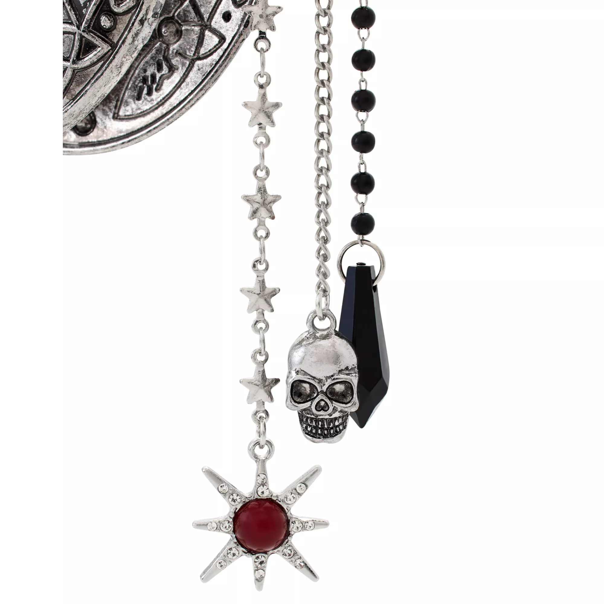 Moon and Crystal Chain Hair Clip