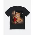 Red Cup Drinking Cat T Shirt at Spencer's