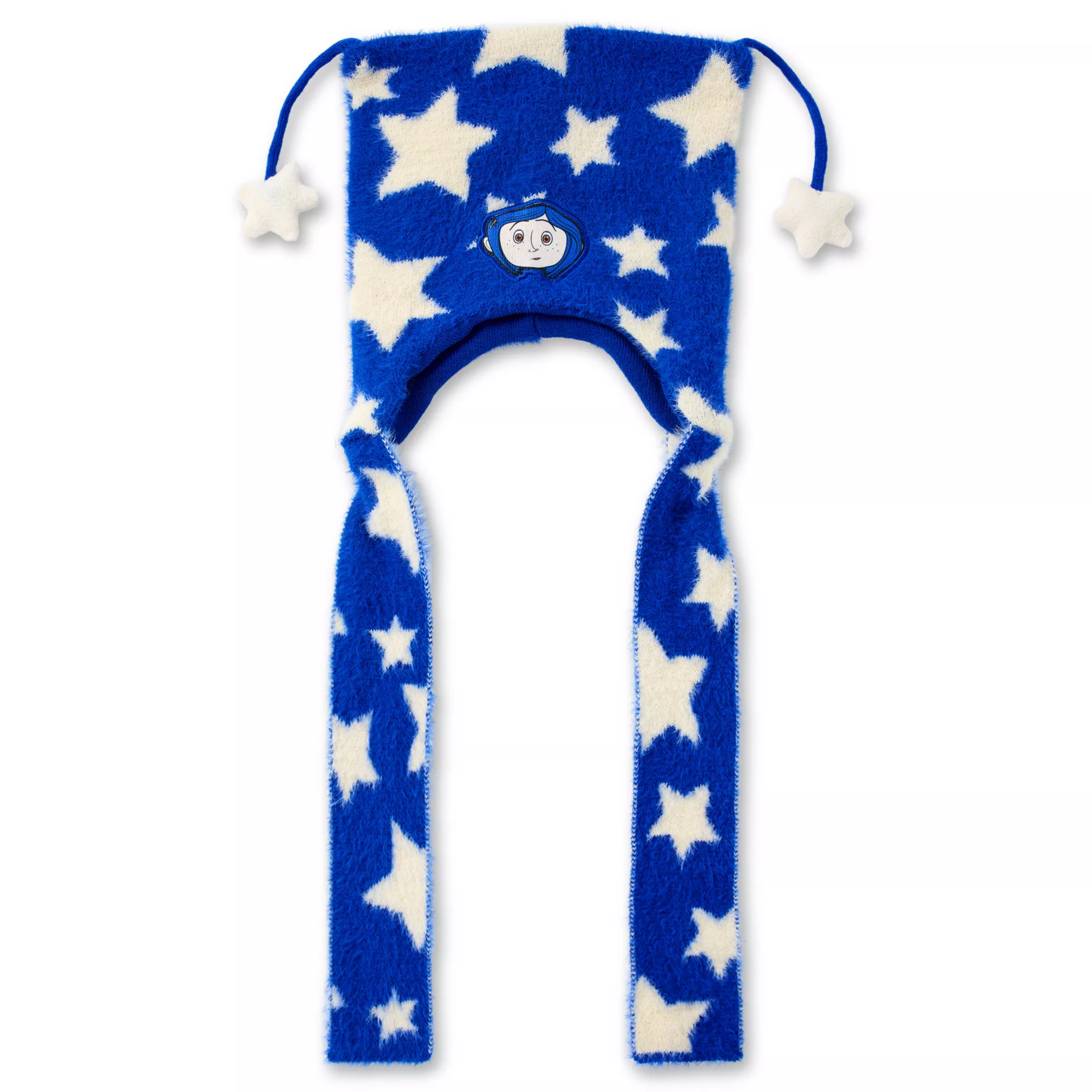 Coraline Star Print Fuzzy Square Snood Hat at Spencer's