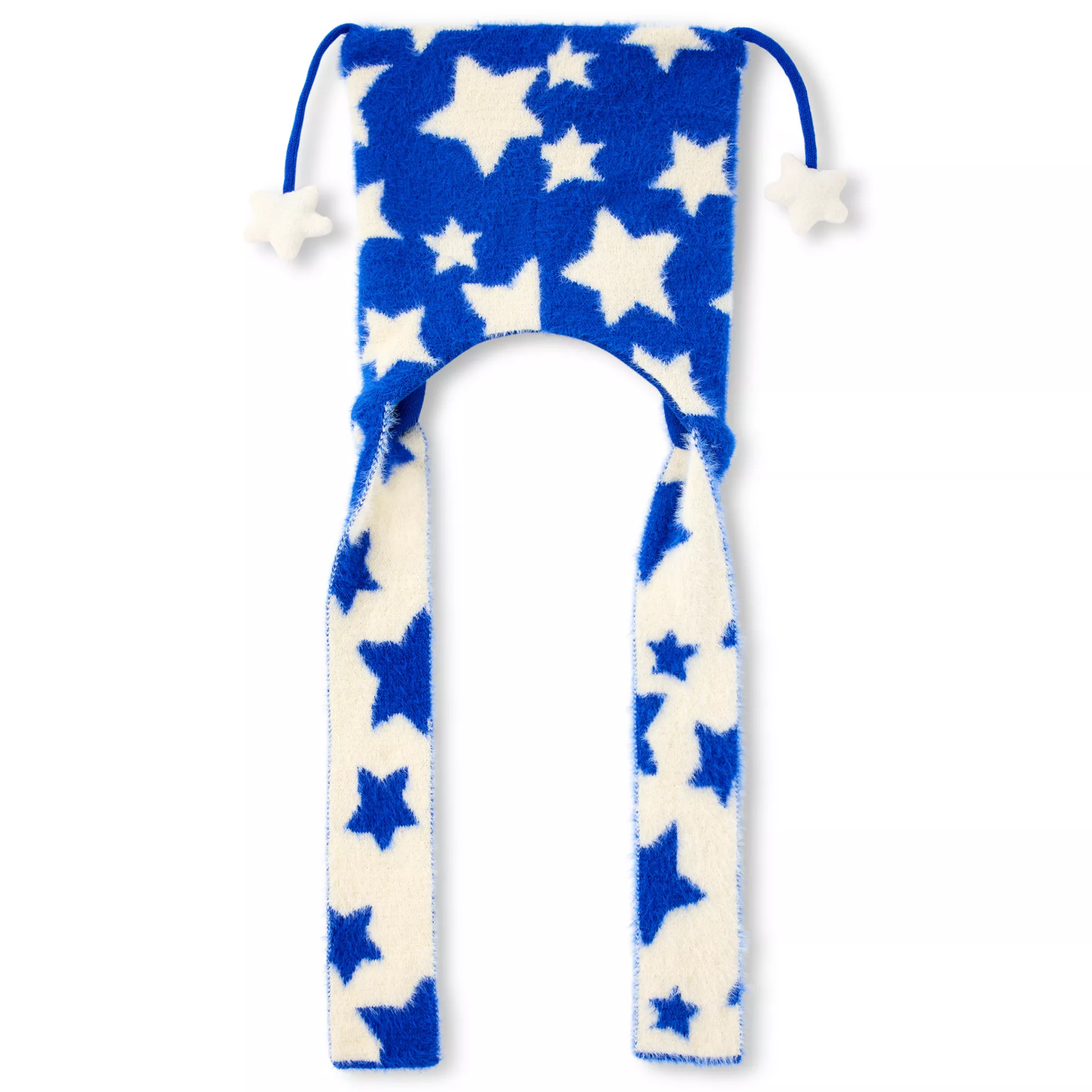 Coraline Star Print Fuzzy Square Snood Hat at Spencer's