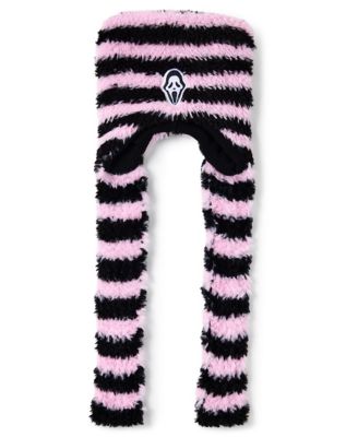 Ghost Face Pink Stripe Fuzzy Laplander Hat