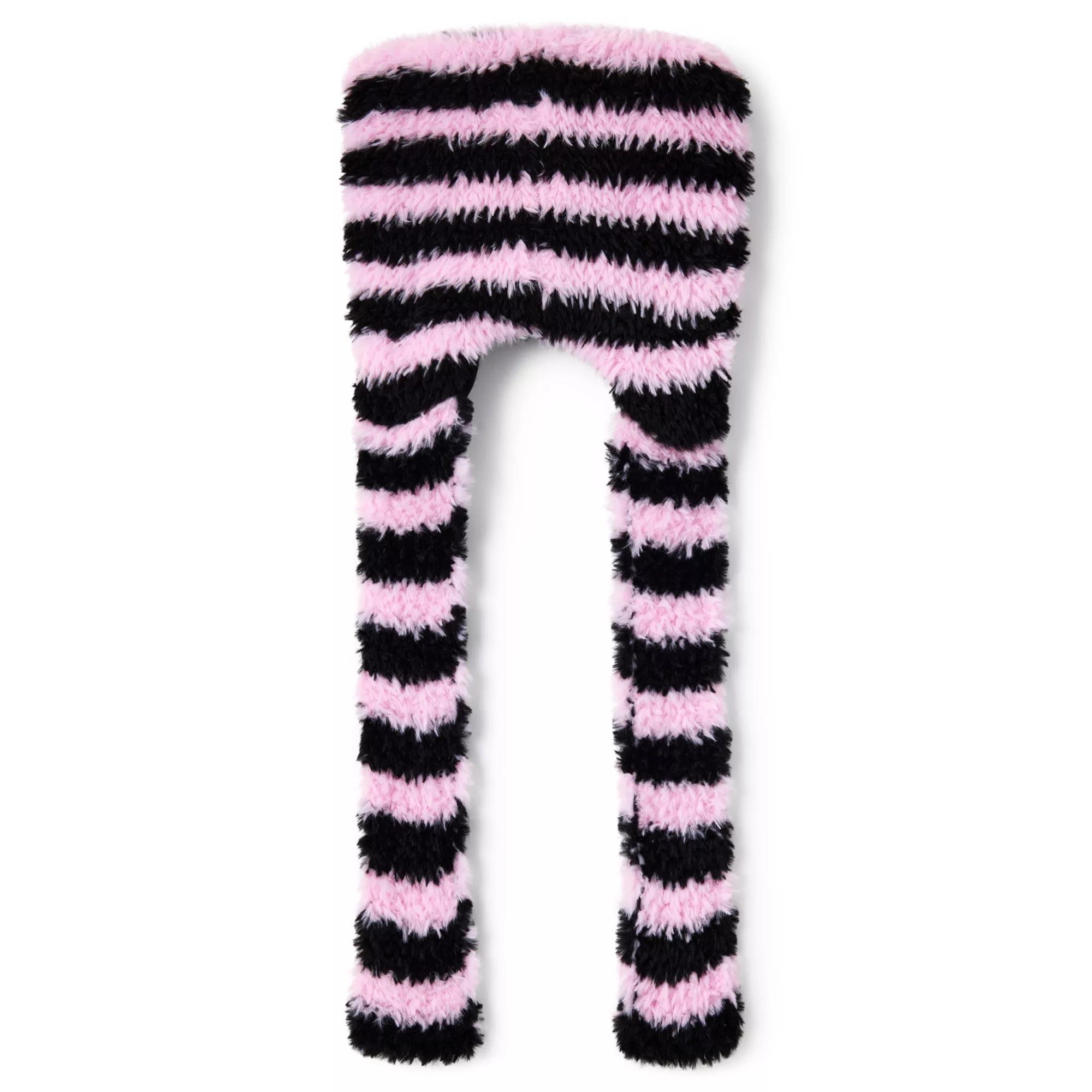 Ghost Face Pink Stripe Fuzzy Laplander Hat at Spencer's