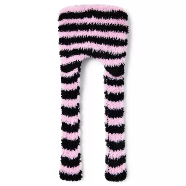 Ghost Face Pink Stripe Fuzzy Laplander Hat at Spencer's