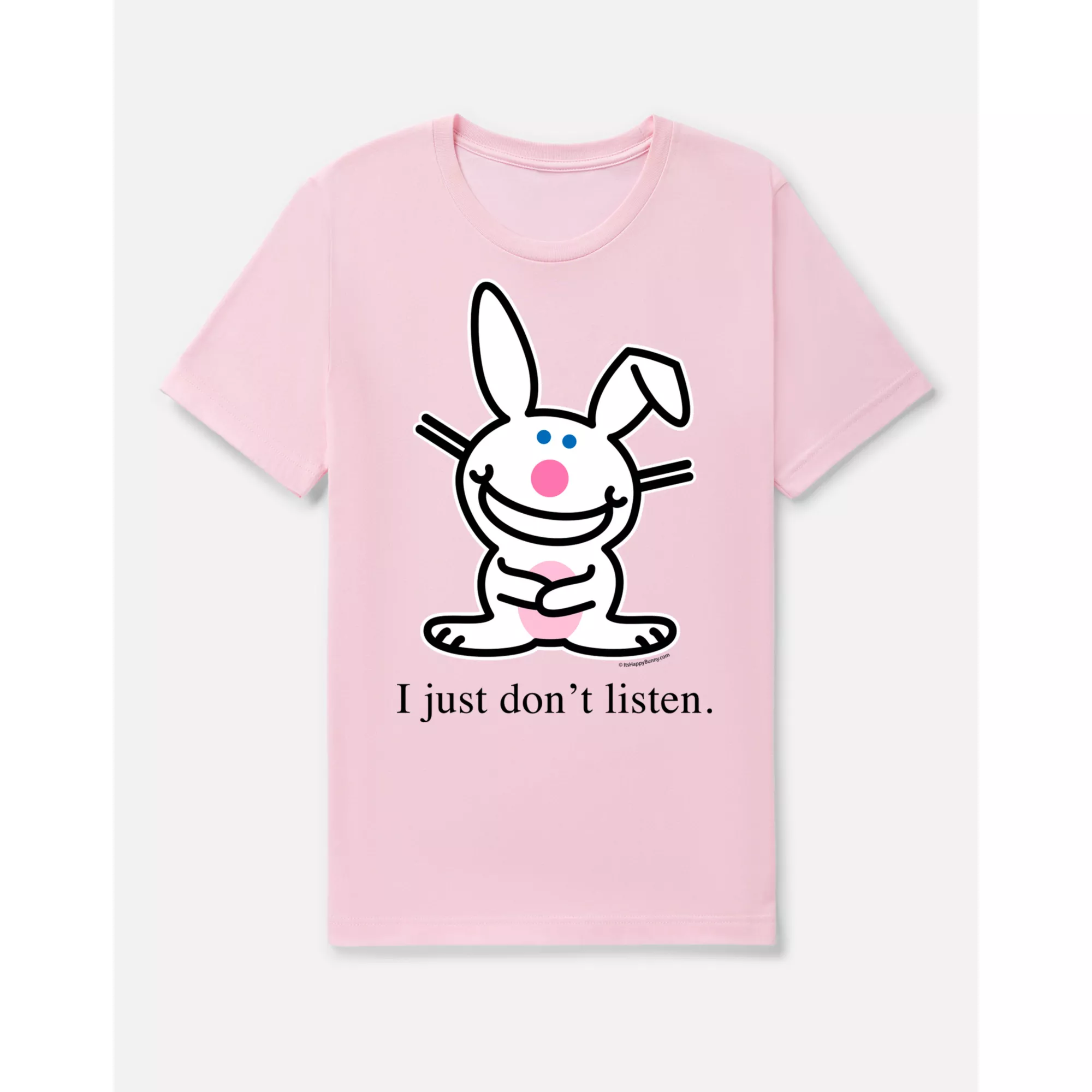 I Just Don’t Listen Happy Bunny T Shirt - Goodie Two Sleeves at Spencer's