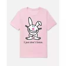 I Just Don’t Listen Happy Bunny T Shirt - Goodie Two Sleeves at Spencer's