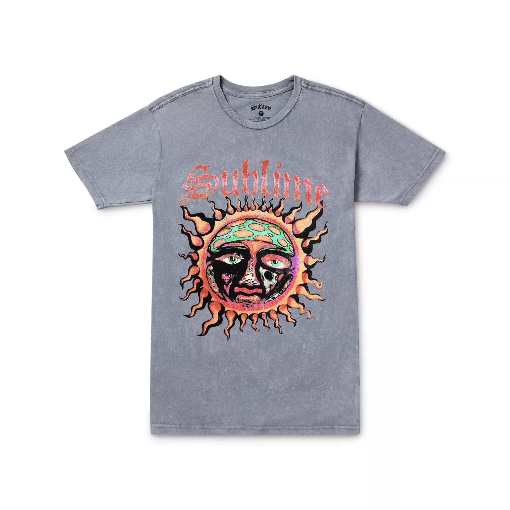 Sublime Sun Logo Gray Wash T Shirt at Spencer's