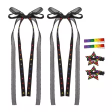 Multi-Pack Pride Rainbow Hair Bows and Clips - 6 Pack at Spencer's