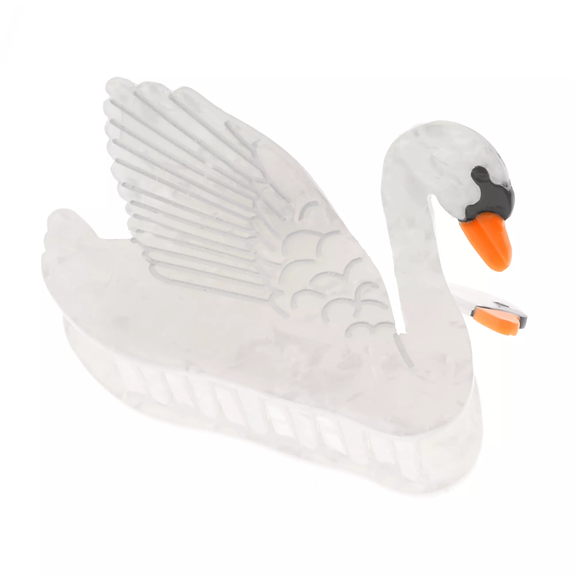 Marble Swan Claw Hair Clip