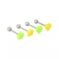 Multi-Pack Titanium Yellow and Green Star Barbells 4 Pack -14 Gauge at Spencer's