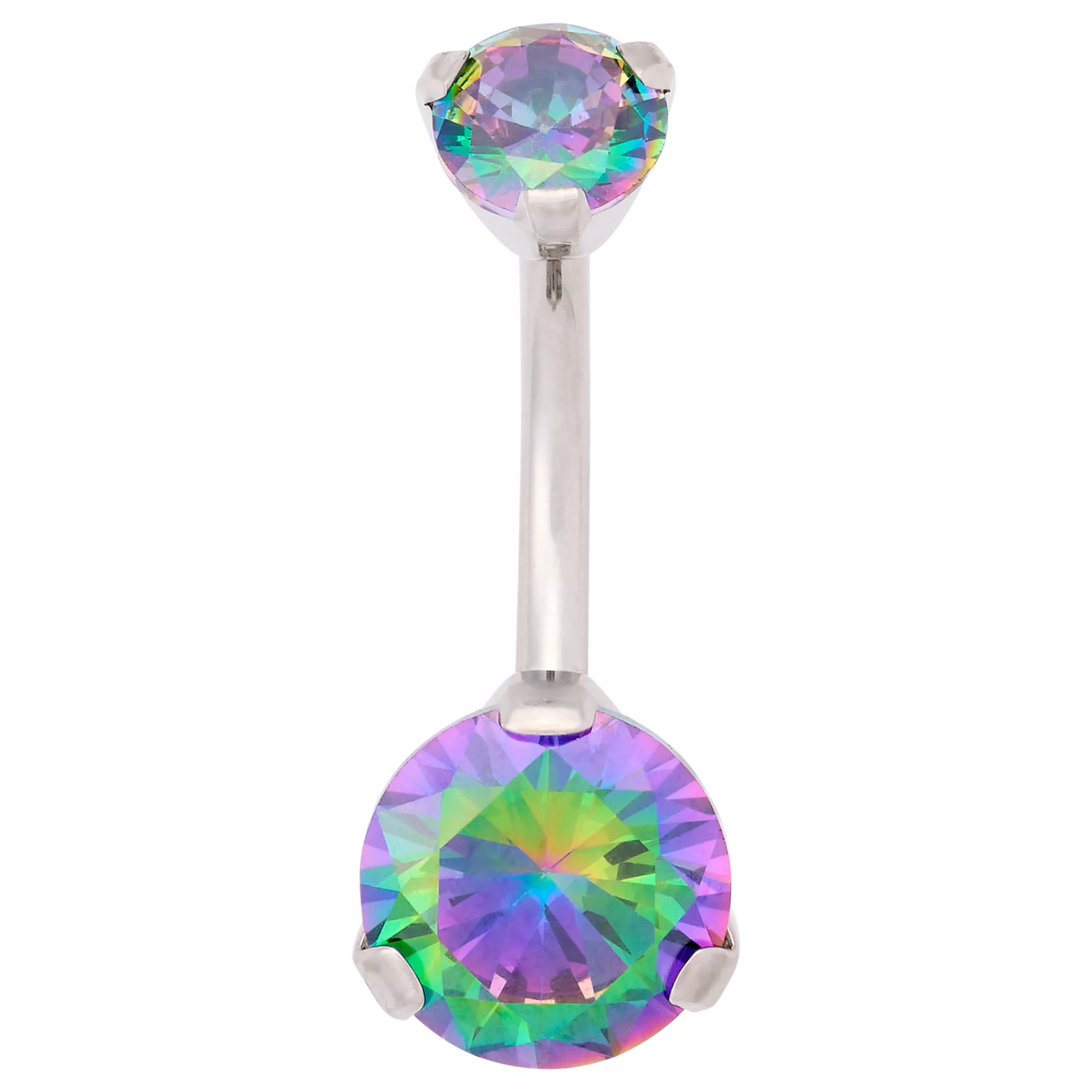 CZ ASTM F-136 Titanium Vitrail Belly Ring - 14 Gauge at Spencer's