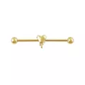 Gold-Tone Dripping Heart Industrial Barbell - 14 Gauge at Spencer's
