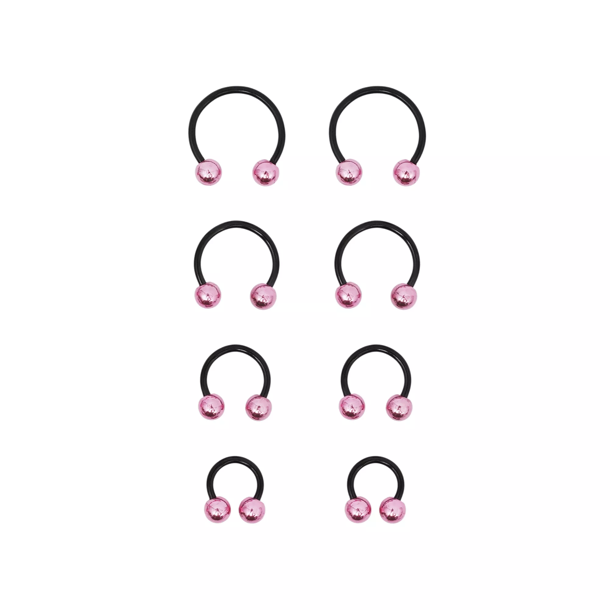 Multi-Pack Black and Horseshoe Rings 8 Pack