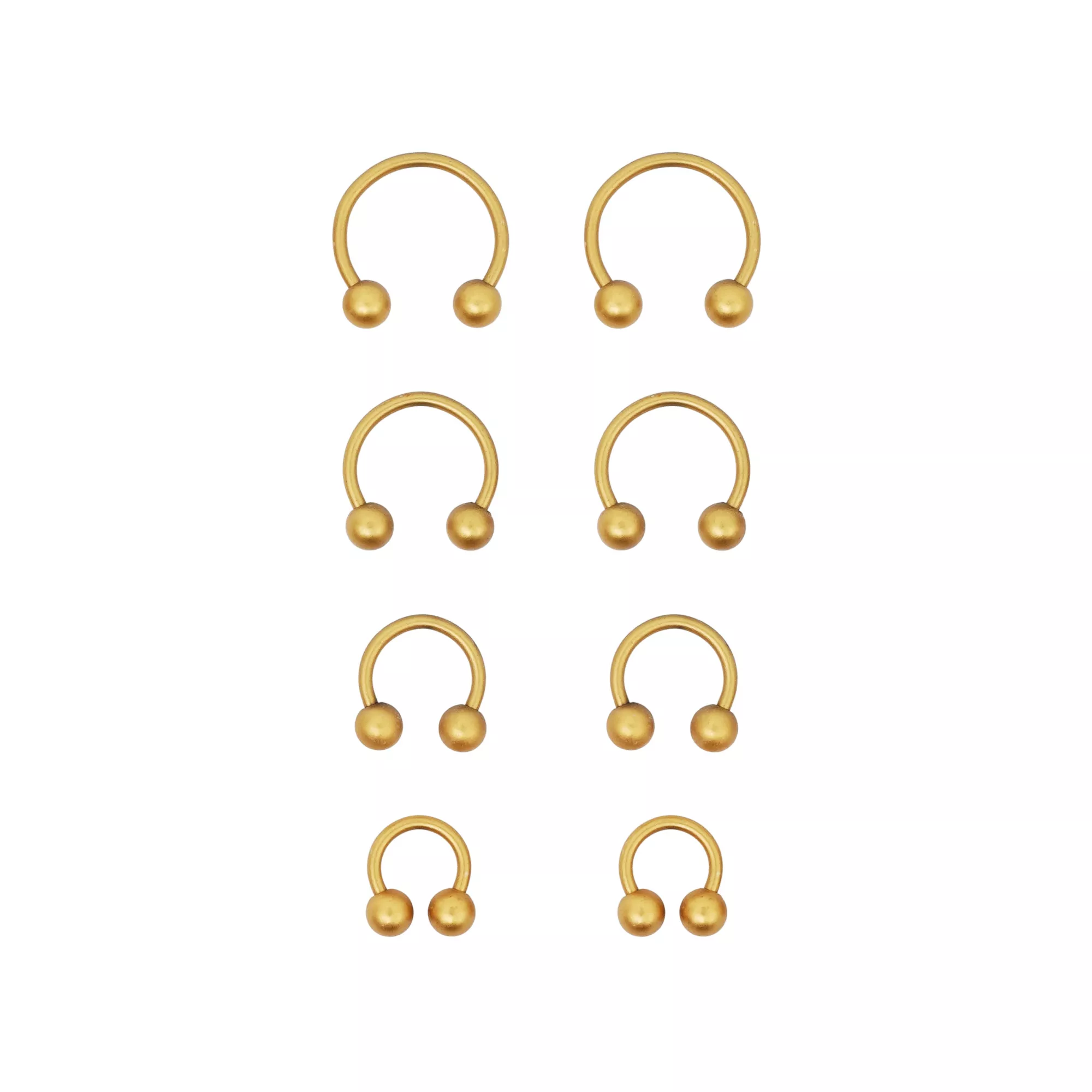 Multi-Pack Gold Horseshoe Rings 8 Pack - 16 Gauge