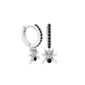 Black CZ Spider Silver-Tone Huggie Hoop Earrings - 18 Gauge at Spencer's