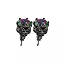Vitrail CZ Crown Black Stud Earrings - 20 Gauge at Spencer's