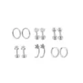 Multi-Pack CZ Silver-Tone Flower Piercings 12 Pack - 16 and 20 Gauge at Spencer's
