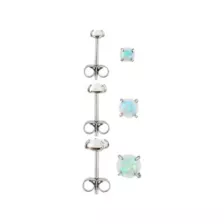 Multi-Pack CZ White Opal-Effect Stud Earrings 3 Pack - 20 Gauge at Spencer's