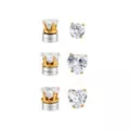 Multi-Pack Clear CZ Heart Magnetic Fake Stud Earrings - 3 Pair at Spencer's