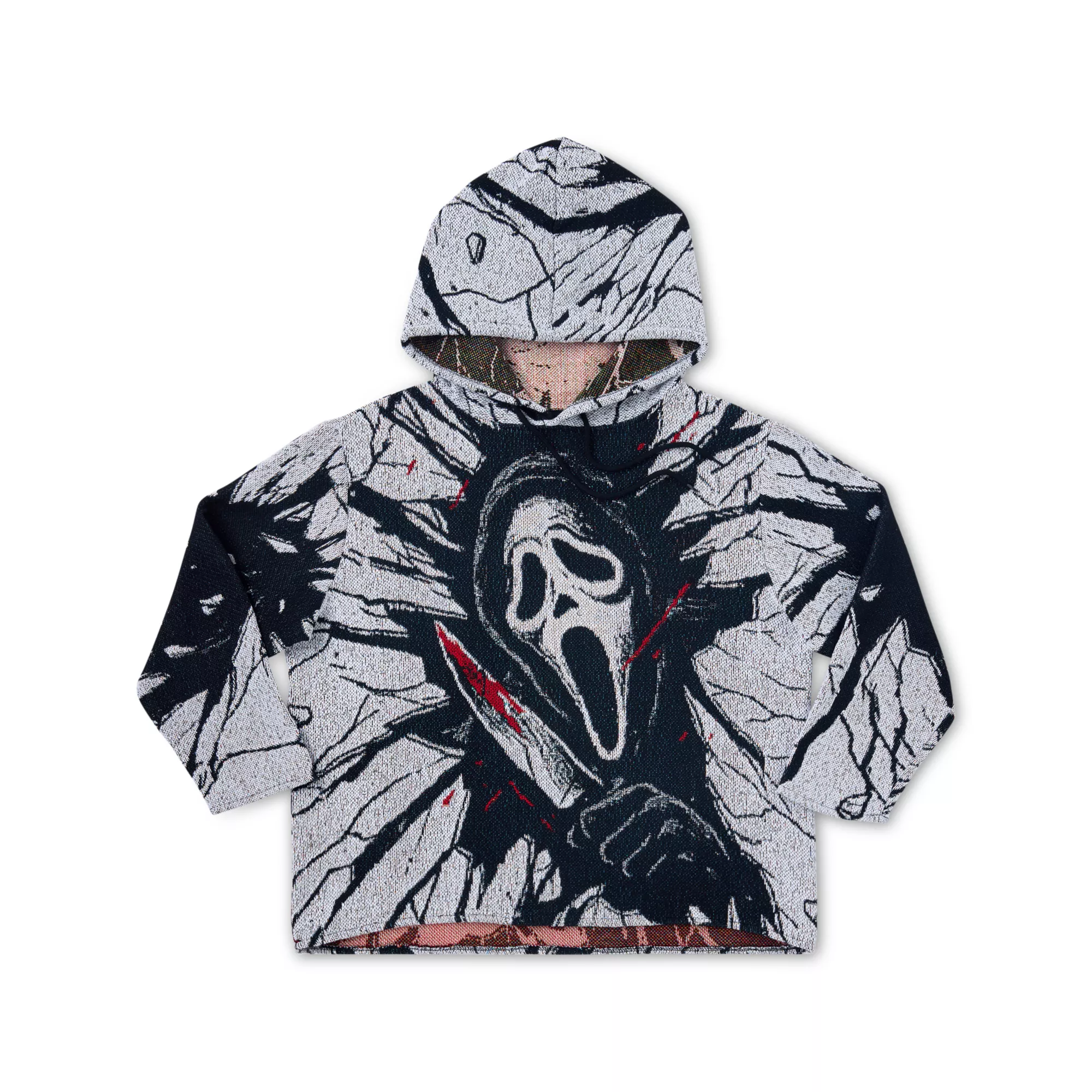Ghost Face Shattered Glass Jacquard Hoodie at Spencer's