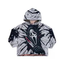 Ghost Face Shattered Glass Jacquard Hoodie at Spencer's