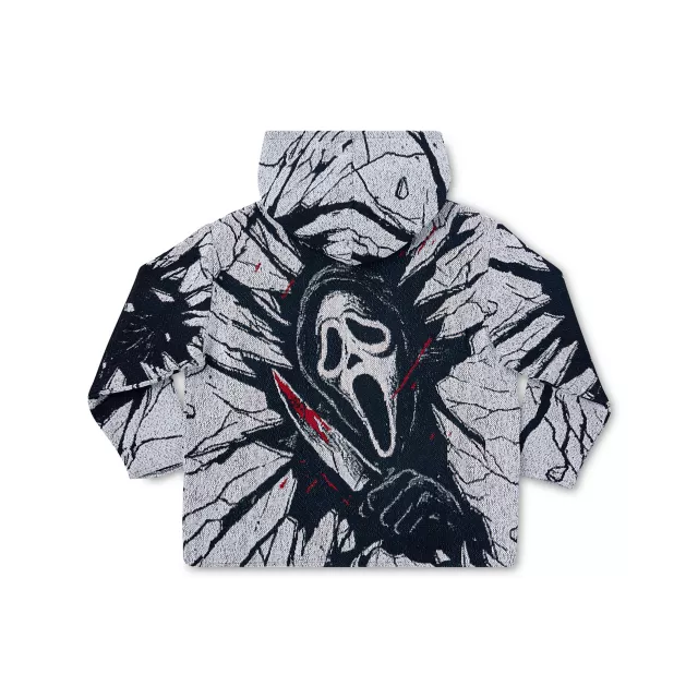Ghost Face Shattered Glass Jacquard Hoodie at Spencer's