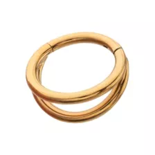 Titanium Gold-Tone Double Row Hinged Hoop Nose Ring - 16 Gauge at Spencer's