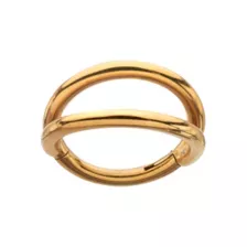 Titanium Gold-Tone Double Row Hinged Hoop Nose Ring - 16 Gauge at Spencer's