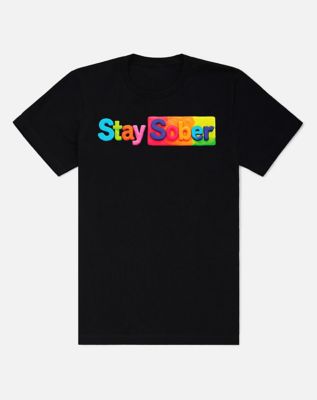 D'Aydrian Harding Stay Sober Rainbow T Shirt