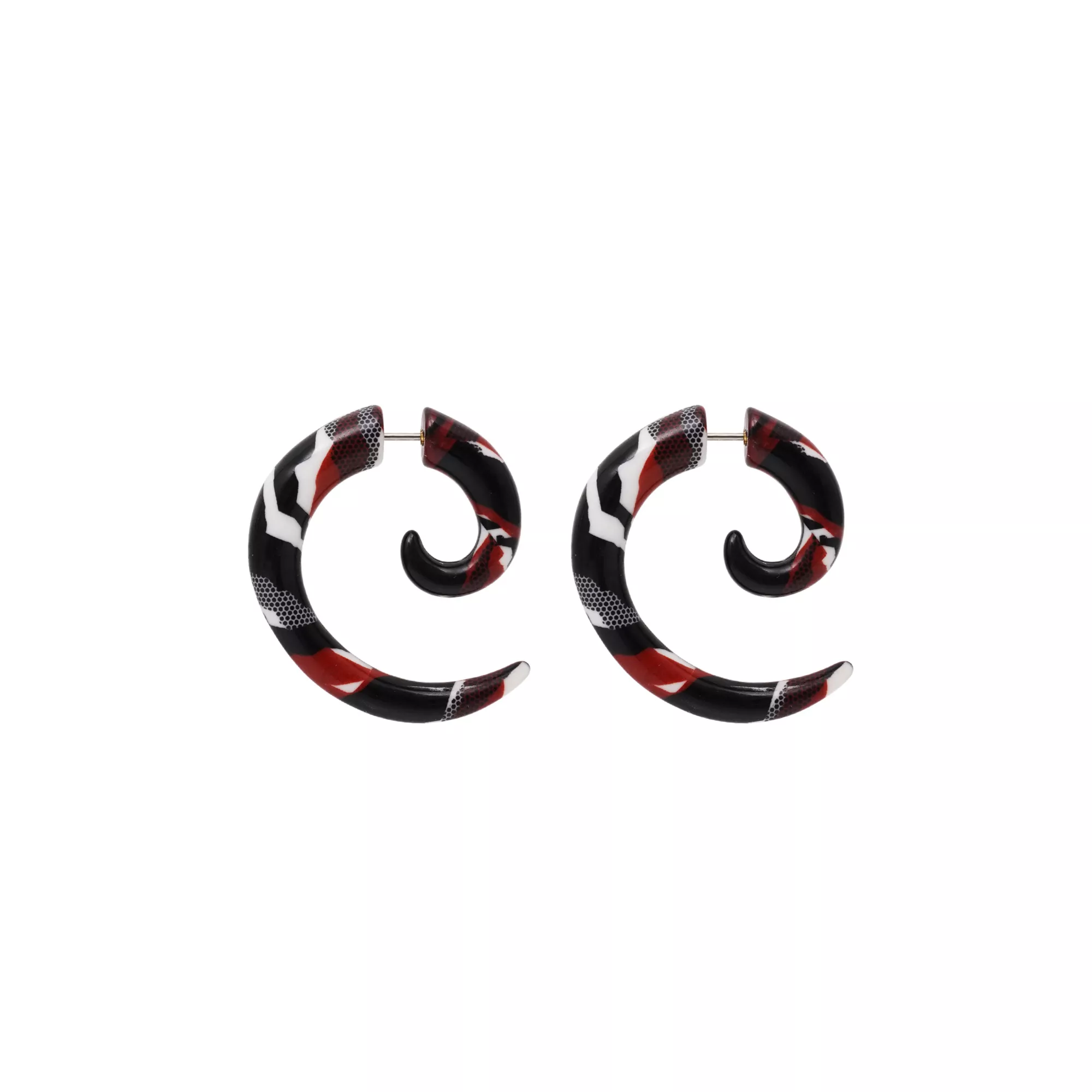 Red, White, Black and Gray Faux Spiral Tapers - 18 Gauge