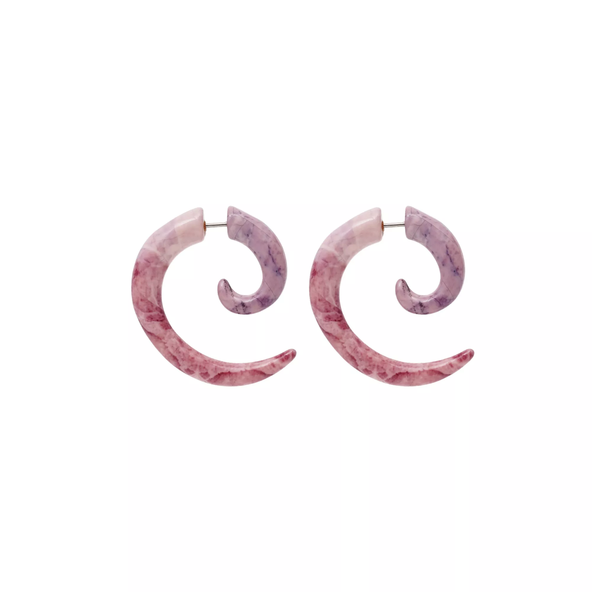 Purple Marble-Effect Faux Spiral Tapers - 18 Gauge