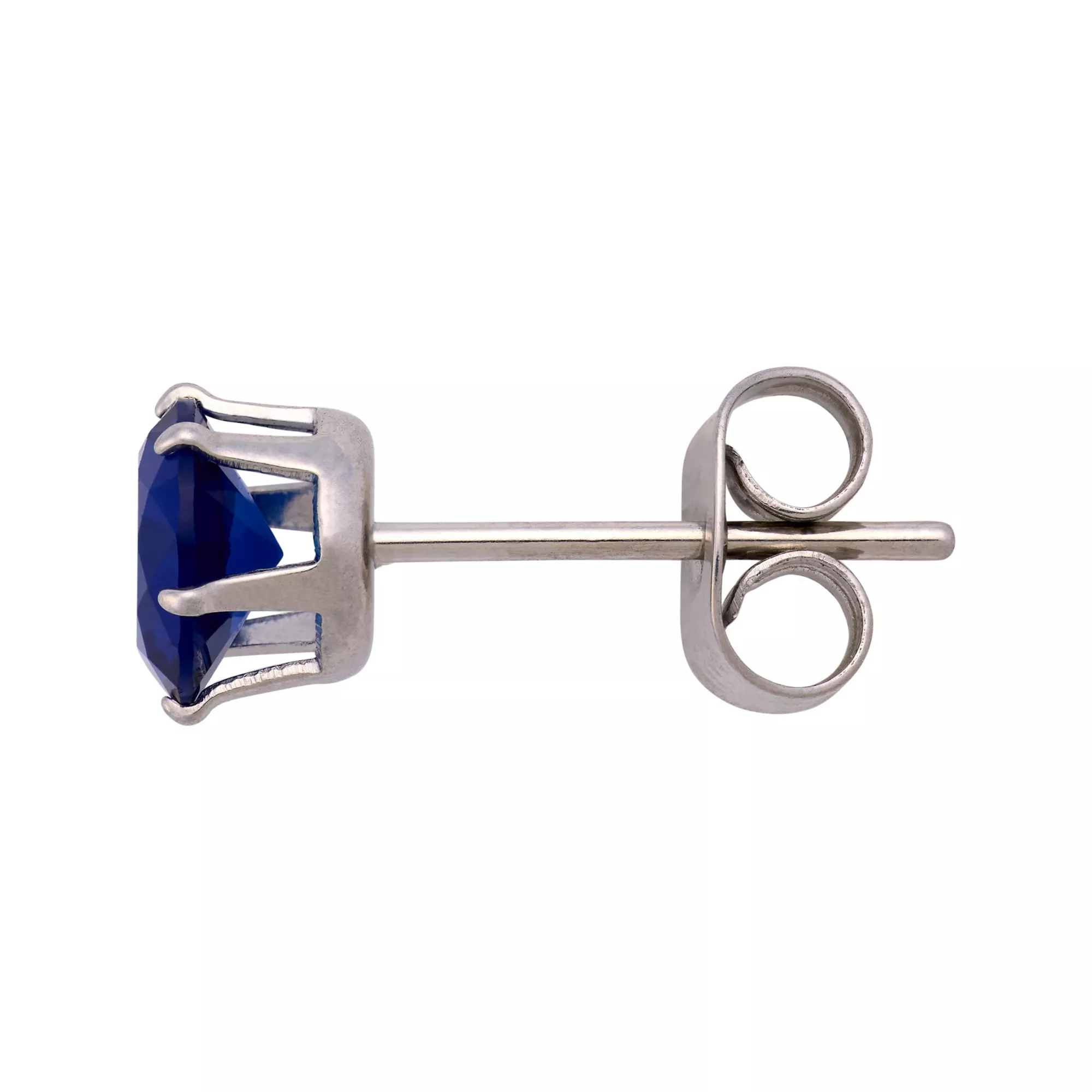 Multi-Pack Silver-Toned Blue Round Crystal Stud Earrings 6 Pair - 20 Gauge