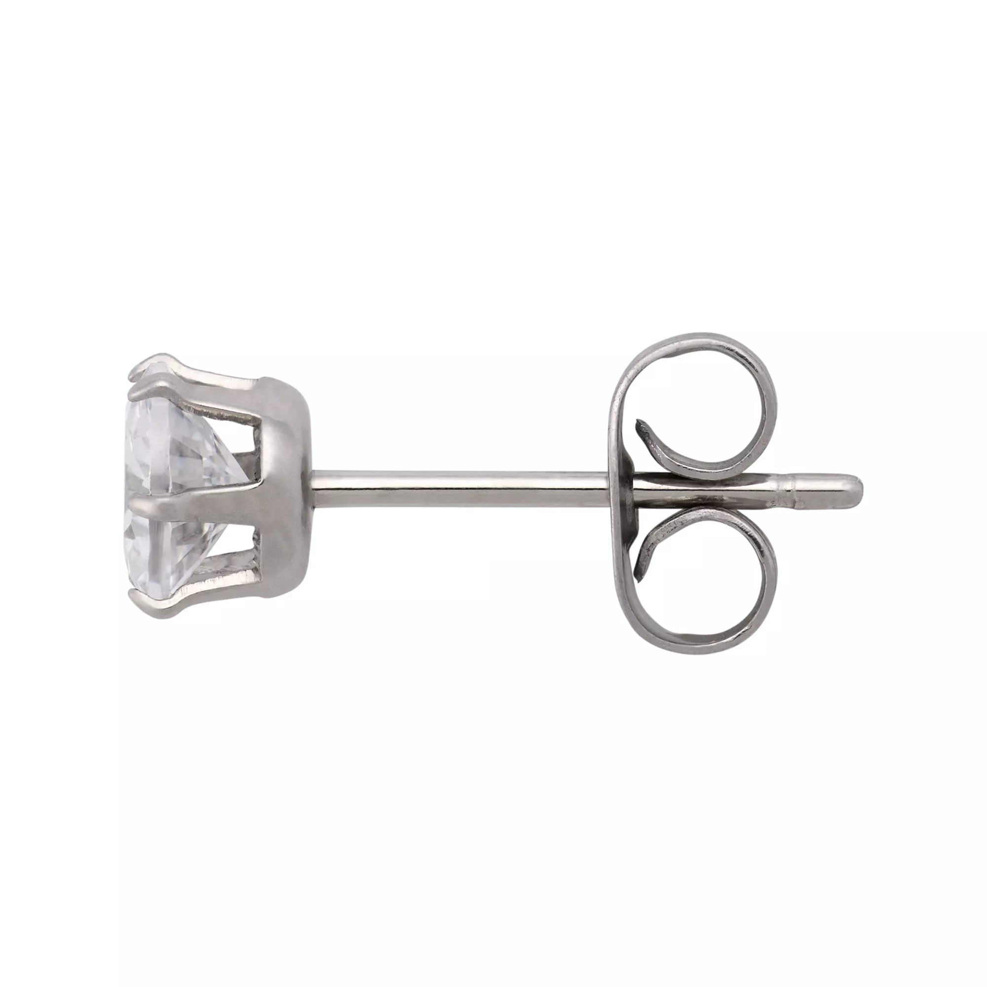 Multi-Pack Pearl-Effect and Clear CZ Silver-Toned Stud Earrings 6 Pair - 20 Gauge