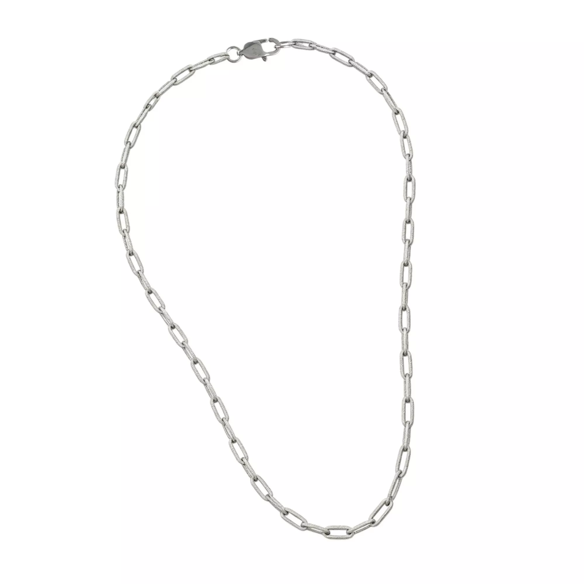 Sandblasted Paperclip Chain Necklace