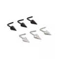 Multi-Pack ASTM F-136 Titanium Silver and Black-Toned Spike L-Bend Nose Rings 6 Pack - 20 Gauge at Spencer's