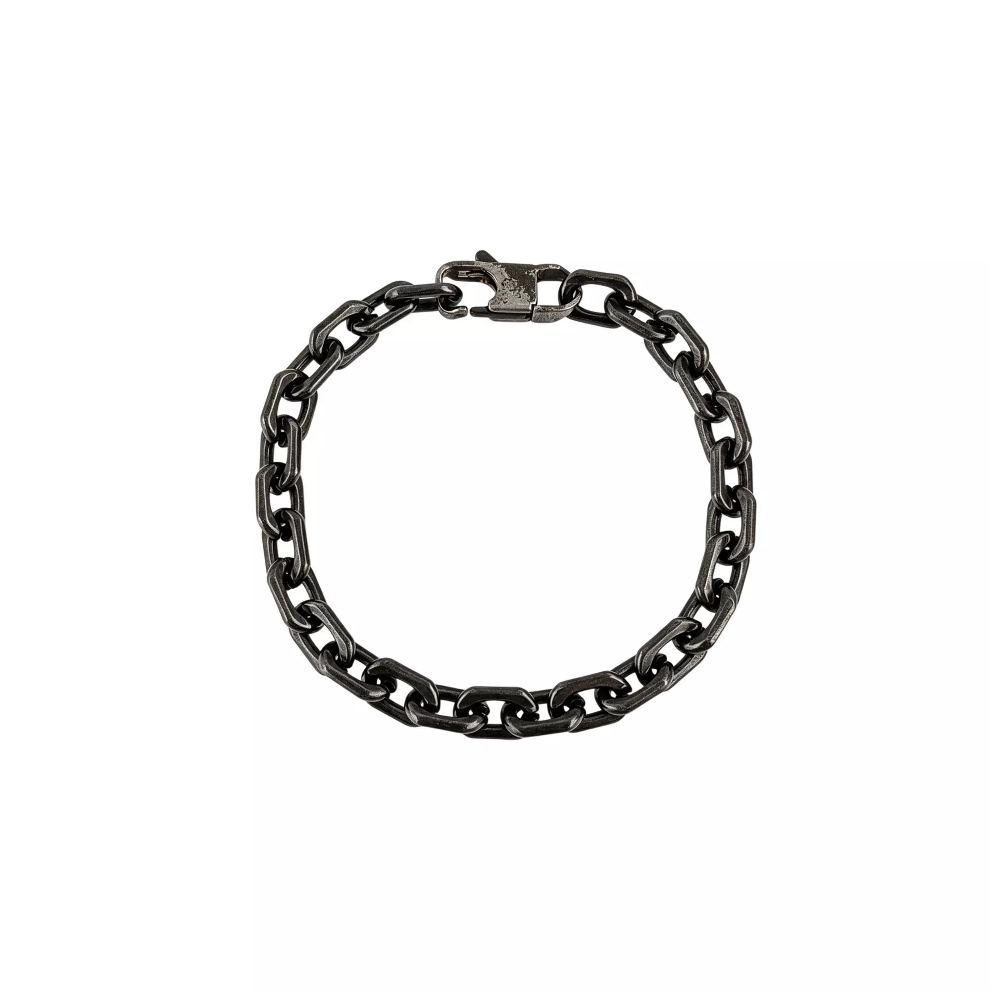 Antique Black-Toned Stainless Steel Chain Bracelet