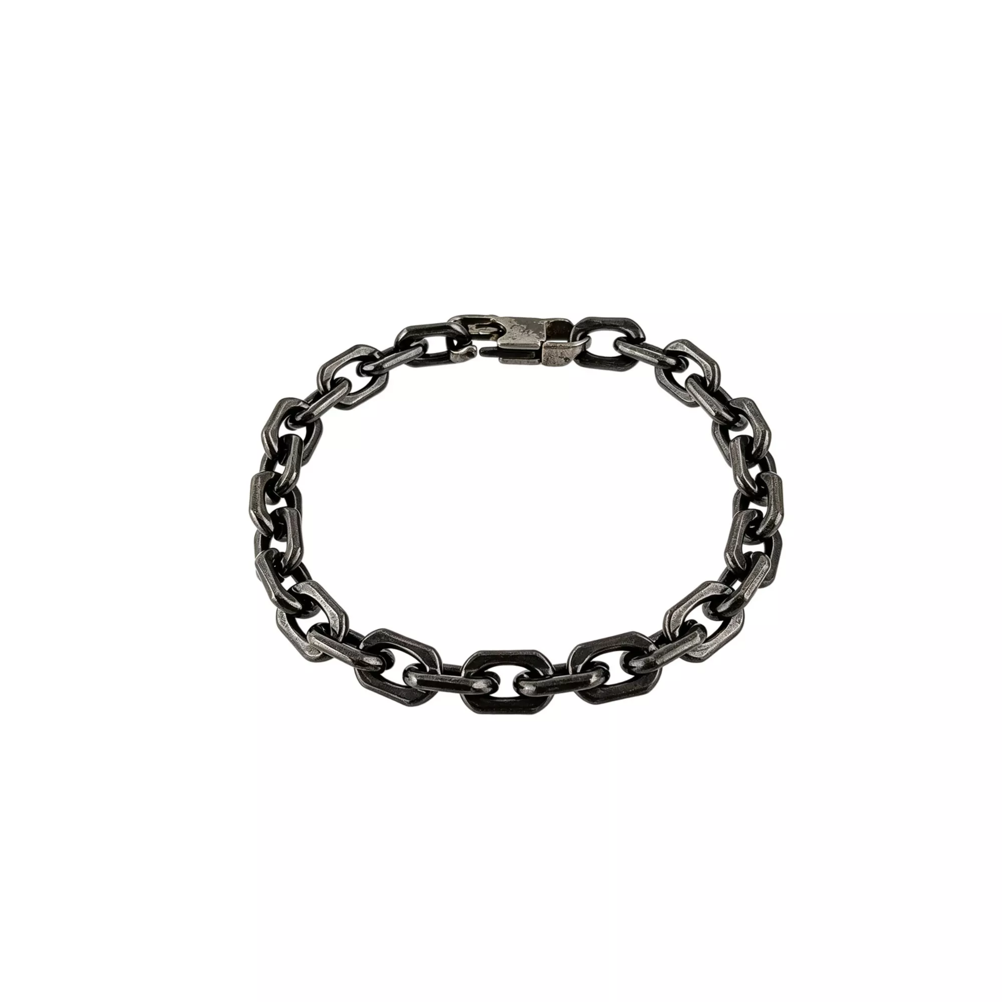Antique Black-Toned Stainless Steel Chain Bracelet
