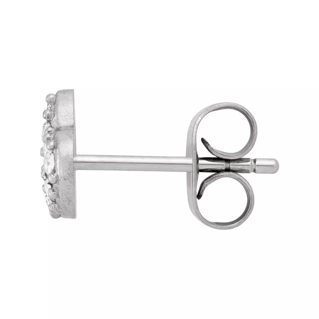 Silver-Tone Crystal Pavé Heart Stud Earrings - 20 Gauge at Spencer's