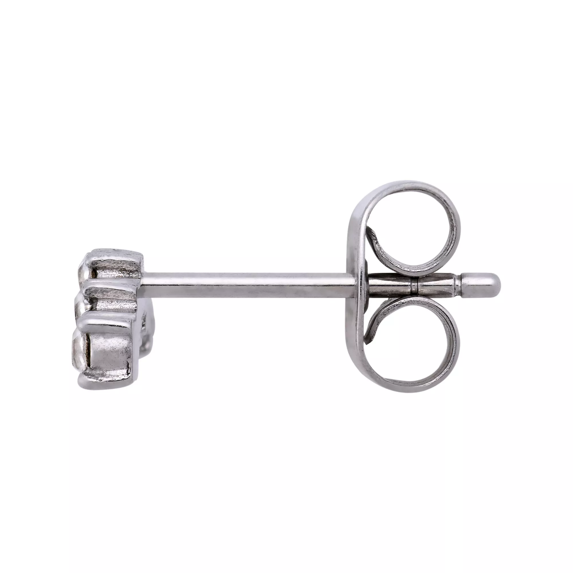 Round CZ Arch Stud Earrings - 20 Gauge