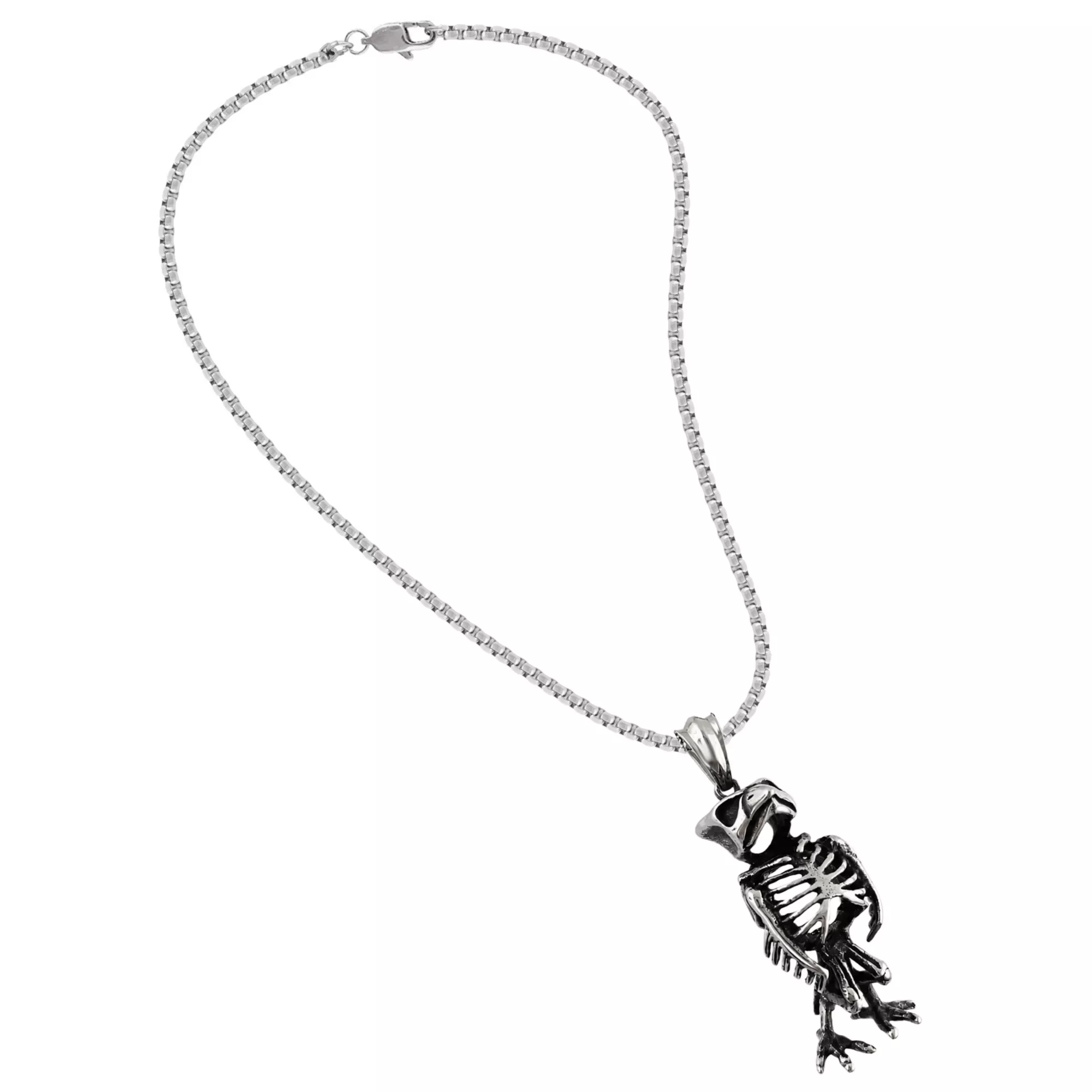Owl Skeleton Pendant Chain Necklace