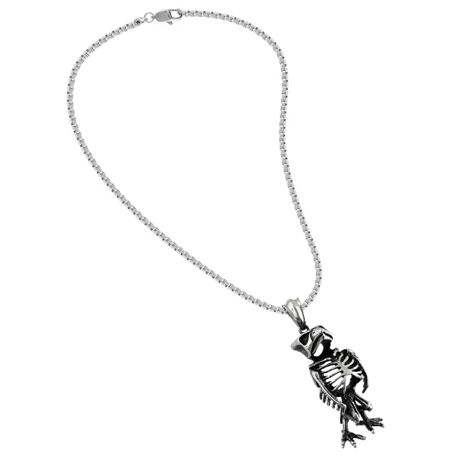 Owl Skeleton Pendant Chain Necklace at Spencer's