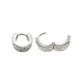 Greek Sandblast Silver-Tone Huggie Hoop Earrings - 18 Gauge at Spencer's