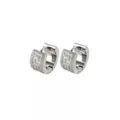 Greek Sandblast Silver-Tone Huggie Hoop Earrings - 18 Gauge at Spencer's