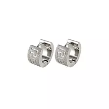 Greek Sandblast Silver-Tone Huggie Hoop Earrings - 18 Gauge at Spencer's