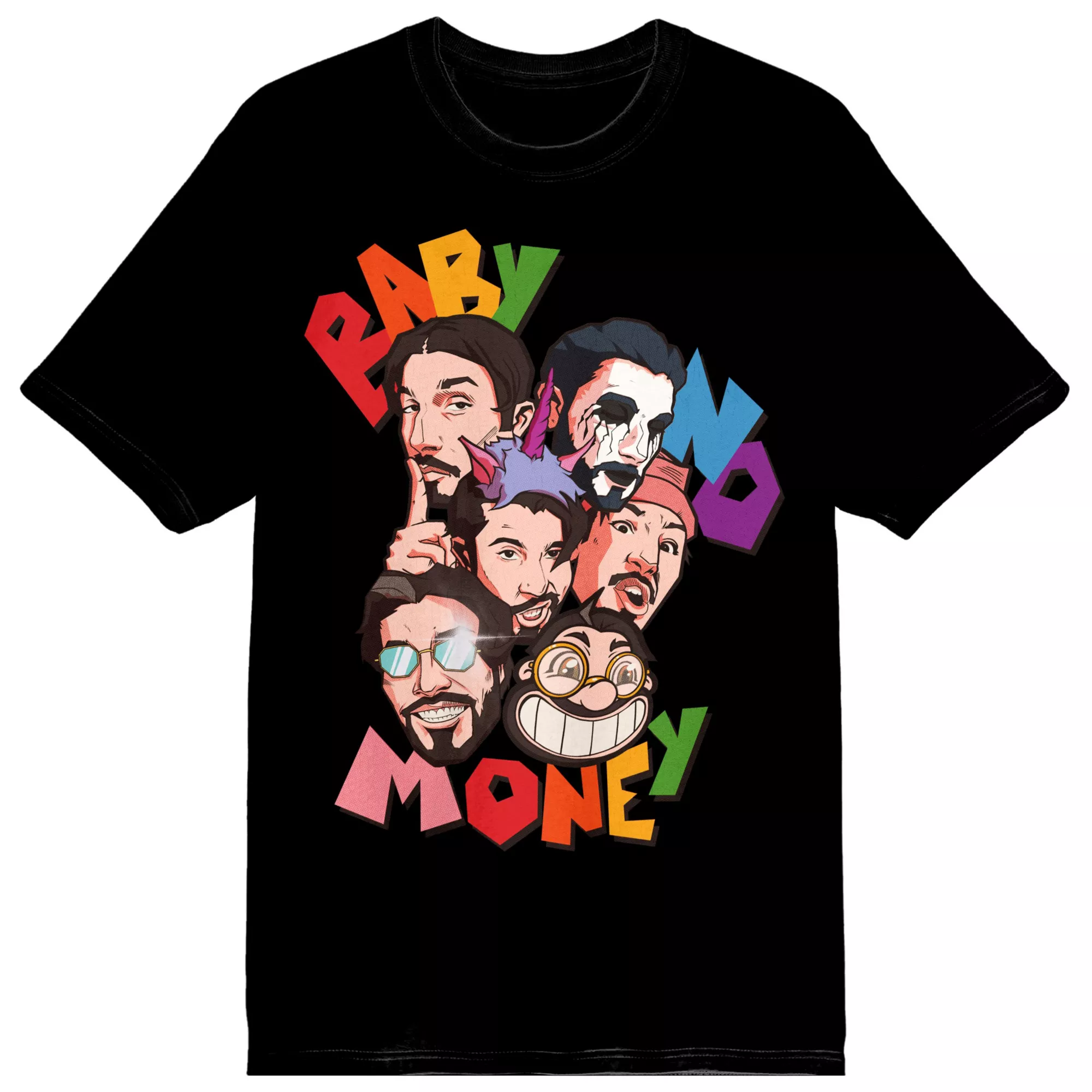 BBNO$ Face Poses Black T Shirt at Spencer's