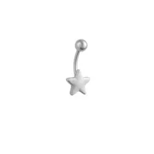 Star Silver-Tone Belly Ring - 14 Gauge at Spencer's
