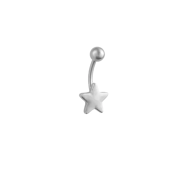 Star Silver-Tone Belly Ring - 14 Gauge at Spencer's